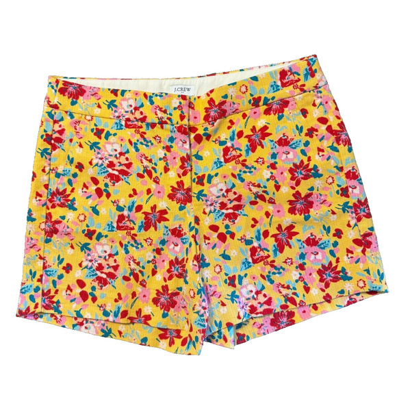 J. Crew Floral Yellow and Red Women's Shorts - Picture 1 of 5